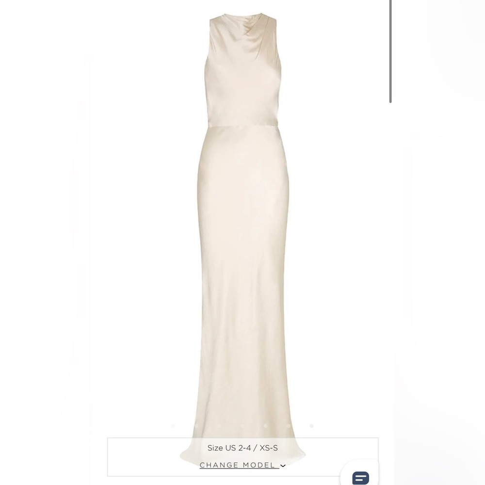 Shona joy la lune high neck maxi dress, cream NWT